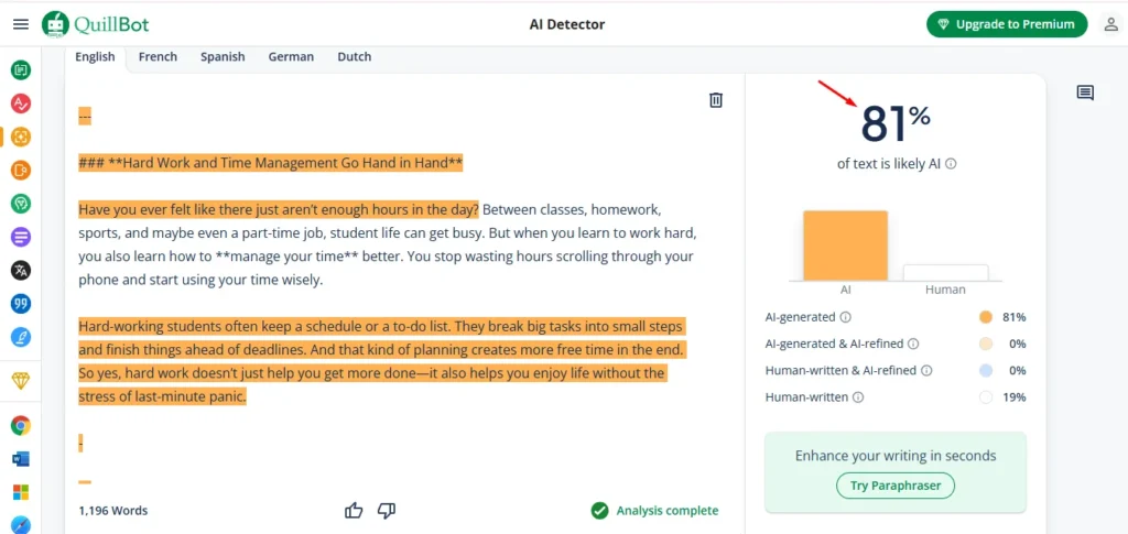ai content detected