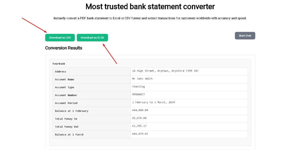 bank statements